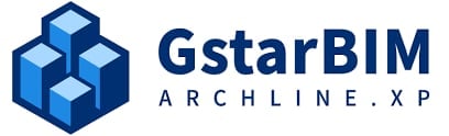 Logo GstarBIM Archline.XP con bloques cubicos 3D azules y texto